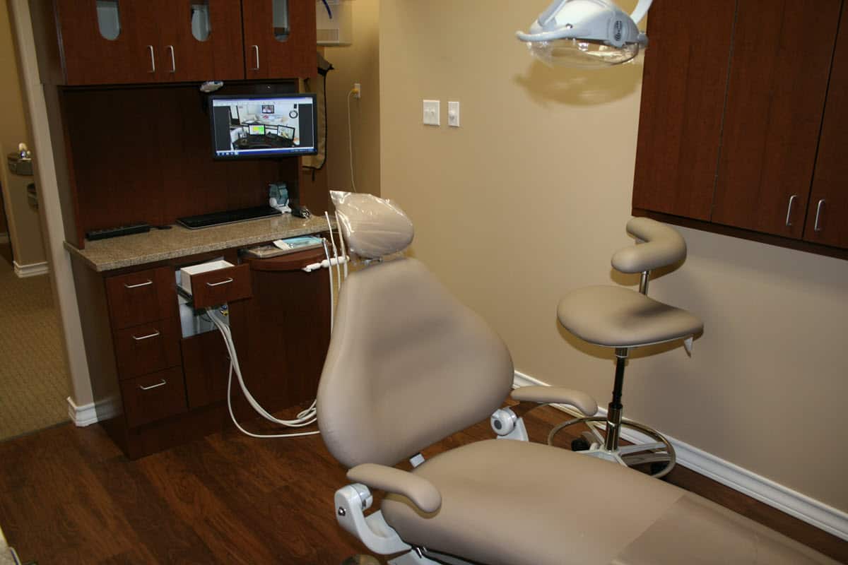Dental operatory with chair and computer